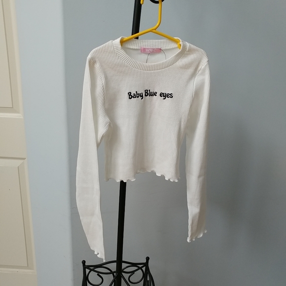 W♥C / Wego Japan white embroidered crop top - Picture 4 of 8